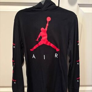 Black Long Sleeve with Red Jumpman Logo